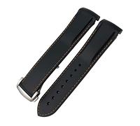 IRFKR Banda De Reloj De Silicona De Goma 19mm 20mm 21mm 22mm Para La Conquista De Hidroconques para Longines VHP Correa De Relojes Deportivos Impermeables(Black orange,21mm)