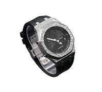 IRFKR Casioak Mod Kit - Carcasa de metal para reloj GA2100 Hammer Correa de goma + funda para GA2110 cubierta de acero inoxidable, talla única, Agate