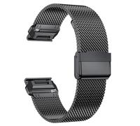 IRFKR Correa de Metal milanesa QuickFit de 22mm y 26mm para Garmin EPIX GEN2 Fenix7 7X Solar/6X 6XPro 5XPlus Forerunner 955 Enduro 2(Black,QuickFit 22mm)