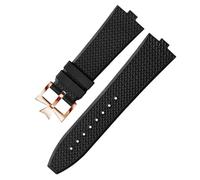 IRFKR Correa de reloj de goma con flúor FKM para personas mayores, correa de reloj para vacheron Constantin 4500V 5500V 7900, correa de reloj vc con boca convexa de 7mm(BK rose pin)