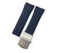 IRFKR Correa de reloj de goma de silicona, repuesto de 21mm y 22mm para MIDO M026 Ocean Star HydroConquest, correa de reloj deportivo resistente al agua(Blue silver,22mm)