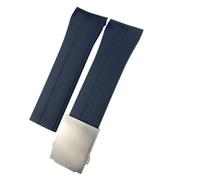 IRFKR Correa de reloj de goma de silicona, repuesto de 21mm y 22mm para MIDO M026 Ocean Star HydroConquest, correa de reloj deportivo resistente al agua(Blue silver clasp2,21mm)