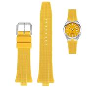 IRFKR Correa de reloj de goma FKM Fluoro para la colección Citizen TSUYOSA NJ0150 NJ0151ME, pulsera colorida para hombres y mujeres(Yellow)