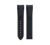 IRFKR Correa de reloj de goma Flexible suave para correa Omega Speedmaster Moonwatch Seamaster 300 AT150 PLANET OCEAN 600 pulsera 20/21/22mm sin hebilla(Black Orange,22mm)