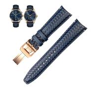 IRFKR Correa de reloj de piel auténtica de 22 mm y 20 mm para IWC IW503312 IW500713 IW344205 correa de reloj de cuero vacuno azul para hombre con hebilla, 22mm, Acetato, Sin piedra preciosa