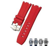 IRFKR Correa de reloj de resina Natural, caucho fluorado, 28mm, repuesto para Audemars Royal Oak Piguet Offshore para correa de reloj AP(Red,30mm)