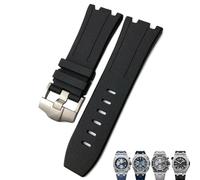 IRFKR Correa de reloj de resina Natural, caucho fluorado, 28mm, repuesto para Audemars Royal Oak Piguet Offshore para correa de reloj AP(Black,28mm)