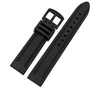 IRFKR Correa de reloj de silicona impermeable negra de 20 mm, 22 mm, 24 mm, correa de goma para natación, 20mm, Acetato, Sin piedra preciosa
