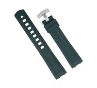 IRFKR Correas de reloj de caucho fluorado FKM de calidad, extremo curvado de 20mm, para correa Omega, Seamaster 300, pulseras de reloj de buceo, hebilla de Pin(Dark green 3)