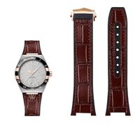 IRFKR Pulsera con base de silicona de cuero genuino para la serie Omega constellation Perfect Observatory 131.13 correa de reloj serie Manhattan(Brown RG)
