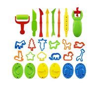 Irfora 26 Piezas de Herramientas de plastilina, Juego de Accesorios para plastilina, Varios moldes de plástico, cortadores de Rodillos, Regalo Educativo para niños, Color Aleatorio