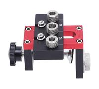 Irfora 3 en 1 Kit de Plantilla de Hoyos, Aleación de Aluminio, 8 Mm de 10 Mm de 15 Mm Guía de Espiga, Golpeador de Carpintería con Escala de Precisión, y Profundidad Ajustables para