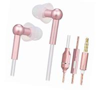 Irfora Auriculares Binaurales Auriculares Antiradiación con Cable de 3,5 Mm con Micrófono para una Comunicación Clara Oro Rosa Dorado Ideal para Todas Las Edades (Oro Rosa)