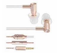 Irfora Auriculares Binaurales Auriculares Antiradiación con Cable de 3,5 Mm con Micrófono para una Comunicación Clara Oro Rosa Dorado Ideal para Todas Las Edades (Oro)