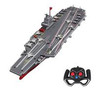 Irfora Barco de Guerra RC, Acorazado DIY con Apagado Automático y Alerta de Batería Baja para Adultos y Niños (Gris 1 batería)