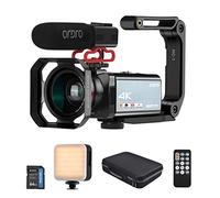 Irfora HDR-AX10 4K Cámara de vídeo digital WiFi, grabadora DV, panel táctil IPS de 3,5 pulgadas, zoom digital 30 MP, reconocimiento facial IR visión nocturna antivibración con mando a distancia + batería +