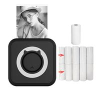 Irfora Impresora fotográfica todo en uno, impresora multifunción portátil, mini impresora inalámbrica instantánea, compatible con conexión BT para smartphone con 11 rollos de papel de 57 mm,