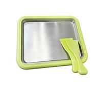 Irfora Kit para Hacer Helados Enrollados en Casa, Placa de Congelación de Acero Inoxidable para Postres Congelados Bricolaje, con 2 Raspadores, Acero Inoxidable 304, 10,4" X 8,5" X 1,6"