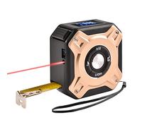 Irfora Medida Multifunción 3 en 1, Cinta Métrica Electrónica Digital, Buscador de Guardabosques de 40 M, Cinta Métrica de 16,4 Pies, con Retroiluminación, Almacenamiento de Datos, (Negro y Dorado)