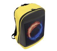 Irfora Mochila LED con Puerto USB, Mochila LED de Motocicleta, Pantalla de Color, 64x64 PX, Resistente Al Agua, Cuero PU, Actividades Al Aire Libre, Viajes, Senderismo,