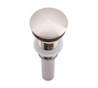 Irfora Operación Suave con Botón, Resistencia a la Corrosión G1 1/4 Pulgadas Drenaje Emergente de Latón, Fácil de Instalar para Lavabos sin Orificio de Desbordamiento, un Buen (Niquelado cepillado)