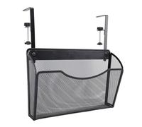 Irfora Organizador de Escritorio Colgante Ajustable, Estante de Almacenamiento Debajo del Escritorio de Oficina de Acero Al Carbono y PP con Compartimentos para la Escuela, Dormitorio, (Negro)