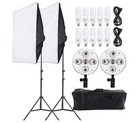 Irfora Photo Studio Video Kit de Iluminación Continua Softbox Soporte de Luz Bombillas Soporte Luz para Fotografía (Enchufe Europeo)