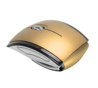 Irfora Ratón Inalámbrico Ergonómico Plegable Portátil de 2,4 GHz con Interruptor de Apagado Magnético para PC Portátil (Oro)