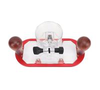 Irfora Router de Aleación de Aluminio de Profundidad Ajustable Base Fija para una Máquina de Recorte de 65 Mm con Manijas de Madera, Diseño Transparente, Conveniente para Diversas