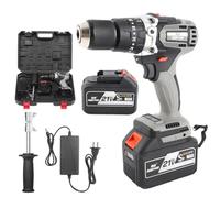 Irfora Taladro Atornillador Inalámbrico de 21 V, Torsión Máxima de 200 Nm, Portabrocas sin Llave para Perforación Eléctrica y Atornillado Alta (Gris oscura)