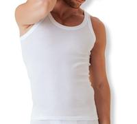 Irge - Camiseta de tirantes para hombre de algodón acanalado 2-1, hombro estrecho, íntima y exterior, fresca y antisudor, Color blanco., XXL