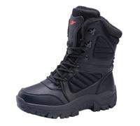 IRGVJIFR Botas de Nieve Hombre Botas altas de felpa cálidas for hombre, botas senderismo invierno talla grande, botines antideslizantes for exteriores Para hacer senderismo(Black,40)