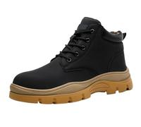 IRGVJIFR Botas de Seguridad Zapatos de seguridad for construcción, botas trabajo impermeables for hombre, antigolpes, con punta acero, a prueba perforaciones e indestructibles(Black,44)