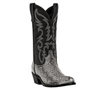 IRGVJIFR Botas Vaqueras Hombre Botas vaqueras con estampado de serpiente for hombre, hechas a mano, media caña, estilo retro, puntiagudas, tallas grandes 38-48, unisex Para viajar(Silver,38)