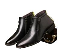 IRGVJIFR Botas Vaqueras Hombre Botines retro for hombre, zapatos de cuero caña alta for, botas moto antideslizantes con cremallera, for, talla grande Para viajar(Black,40)