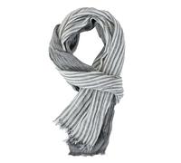 IRGVJIFR Bufanda de Algodón y Lino Bufanda de algodón y lino teñida en hilo for hombre, con borlas, cálida larga, rayas suaves, for invierno otoño(Light Grey)