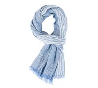IRGVJIFR Bufanda de Algodón y Lino Bufanda de algodón y lino teñida en hilo for hombre, con borlas, cálida larga, rayas suaves, for invierno otoño(Light Blue)