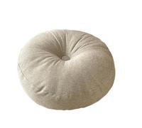 IRGVJIFR Cojín de Meditación Cojín de Lino for Silla Oficina, Simple y Grueso, for meditación sedentarismo Interior(Milk Tea Color,Diameter 45CM)