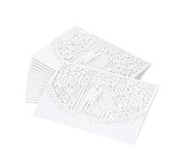 IRGVJIFR Invitaciones Boda 10 piezas de cubierta tarjeta invitación boda, papel perlado cortado con láser, tarjetas for el novio, suministros for fiesta aniversario Para fiestas(White)