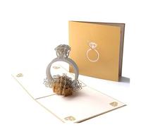 IRGVJIFR Invitaciones Boda 10 tarjetas de felicitación aniversario con forma anillo diamantes for San Valentín, invitación boda emergentes en 3D, decoración fiestas, regalos, postales Para fiestas