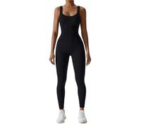 IRGVJIFR Mono de Yoga Traje de Yoga sin costuras for danza del vientre, conjunto entrenamiento Fitness, mono elástico, ropa gimnasio, deportiva realce Para los deportes(Black,M)