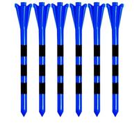 IRGVJIFR Tees de Golf Tees de Golf Camiseta Cabeza 5 Puntas irrompible plástico con marcadores Rayas 50 Piezas, Soporte Bola Baja fricción Menos Resistencia para los Deportes(70mm Blue)