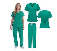 IRGVJIFR Uniforme de Enfermera Conjuntos de Uniformes médicos for Mujer, Uniforme SPA Licra for Enfermera, Conjuntos Blusa médico, Traje Exfoliante, Conjunto(Green,M)