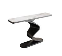 IRHIGBGX Consola Moderna, Mesa de Entrada con Marco de Metal, Mesa de sofá Estrecha y Larga de imitación mármol para Sala de Estar, Entrada, Pasillo, vestíbulo y detrás del sofá.