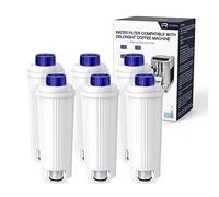 iRhodesy Filtro de Café, compatible con Filtros Delonghi DLSC002, Filtro de Agua para DeLonghi Magnificas, Cartuchos de Filtro de Repuesto para DeLonghi ECAM, ETAM, BCO, EC (6 unidades)