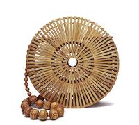 IRIA QUINTANA. Zovencedo bolso bandolera en madera de bambú.20x7x19cm. Color : Beige