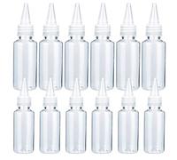 Irich 12 Piezas Botellas de Condimento, Transparente Exprimir la Botella por Salsa BBQ Aceite de Oliva Ketchup Mostaza (60ml/30ml)