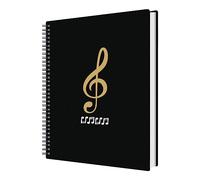 Irich Carpeta de música, 50 compartimentos/100 páginas, carpeta de presentación A4 de registros de hojas musicales para papel, pinturas, fotos (31,5 x 24,6 cm), negro