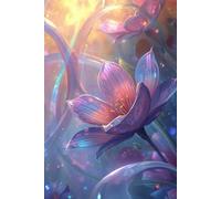 Iridescent Flowers in Magical Light: Lined Notebook: 6x9 Inch Notebook, 100 Lined Pages - Perfect for Writing, Notes, and Creative Ideas in Fantasy Style