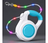 Iridsmole Correa retráctil para perro, correa extensible LED de 5 m | Walk the Dog In the Evening Flexi - Correa para perros pequeños de hasta 15 kg, correa sin enredos de 360° para mascotas